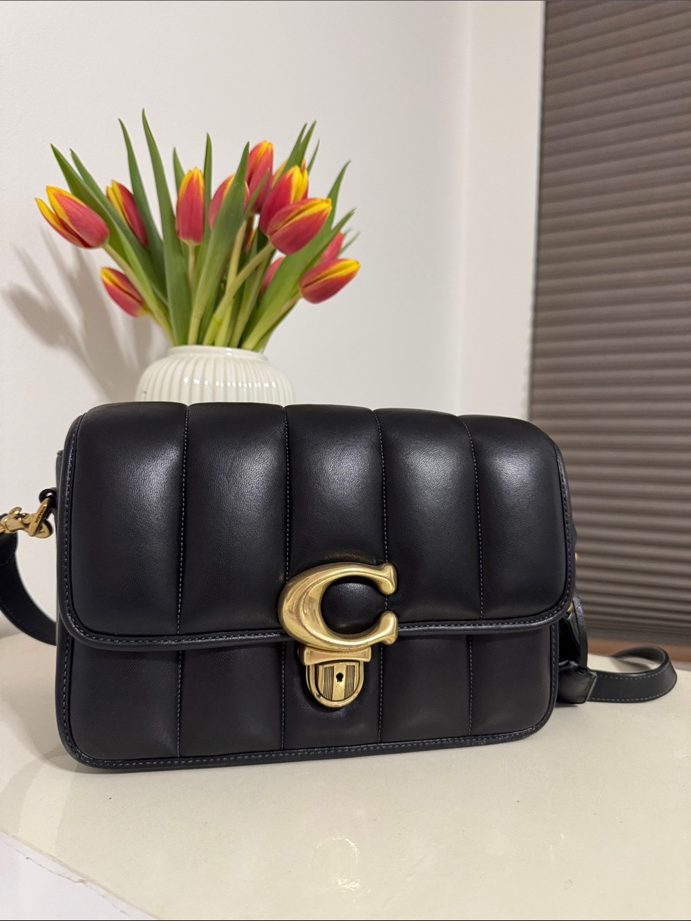 Coach Black Quilted Tabby 26
